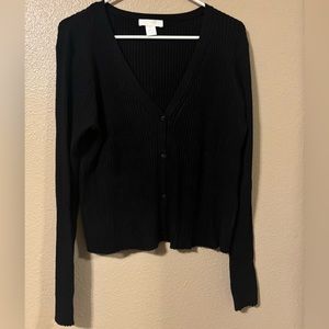 Black ribbed cardigan